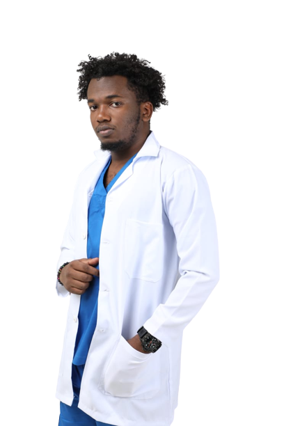 Mint white unisex button closure labcoat Jojo Scrubs